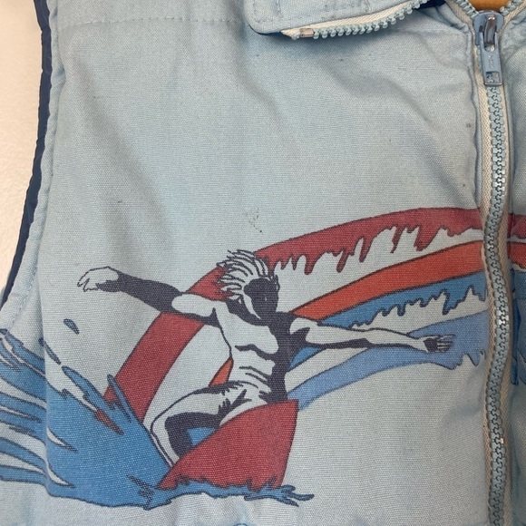 Vintage Golden Breed Surf Wear Vest Jacket Puffer SZ Med Oversized Hang Ten 70s - Picture 4 of 9